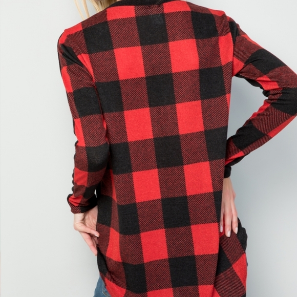Red & Black Plaid Sweater - Picture 7 of 10